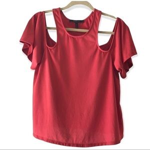 BCBG Maxazria Kelsey Cold Shoulder Coral Top